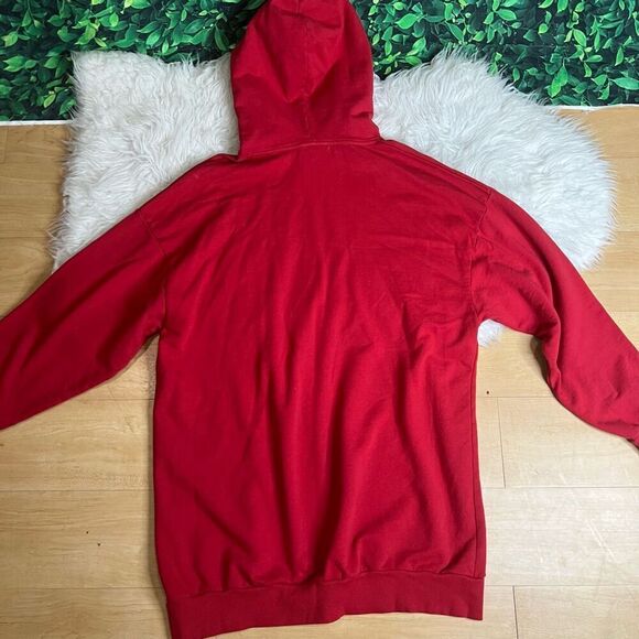 TopShop red oversized long sleeves hoodie sweater - Picture 3 of 10